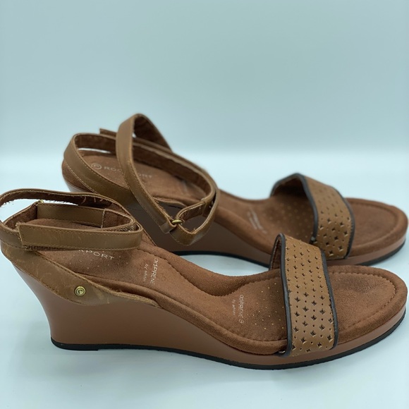 Ladies RockPort ankle strap wedges - Picture 3 of 5